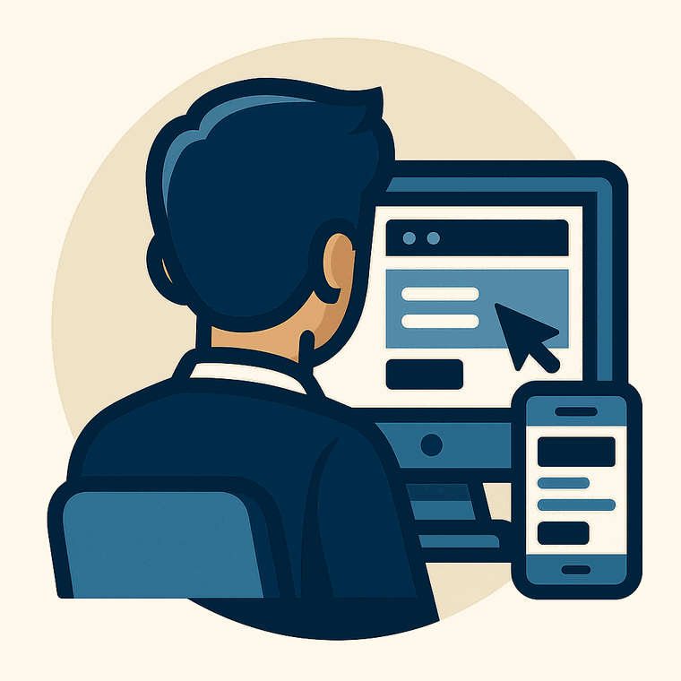 Someone working at a screen